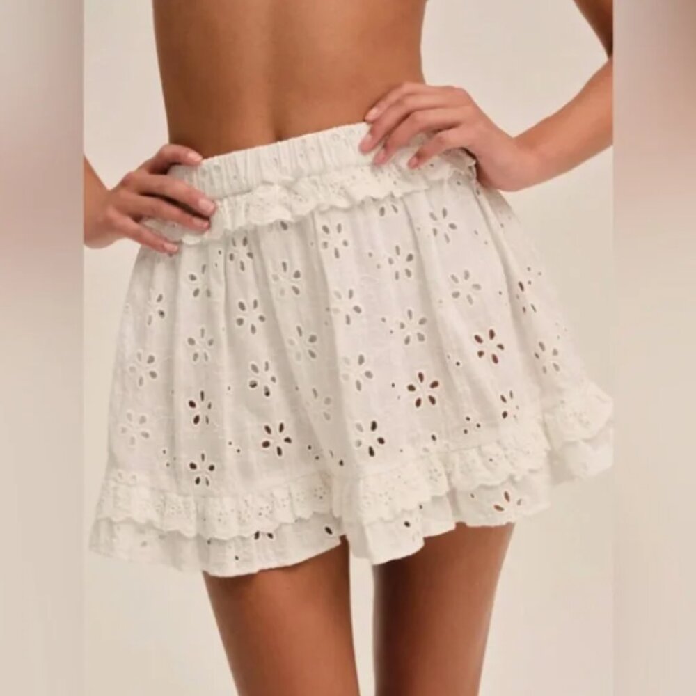 For Love And Lemons White Eyelet Skirt